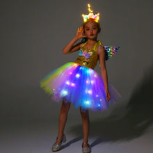 Lade das Bild in den Galerie-Viewer, Golden Unicorn Costume Dress Up for Little Girls SHINYOU
