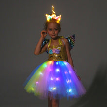 Lade das Bild in den Galerie-Viewer, Golden Unicorn Costume Dress Up for Little Girls SHINYOU
