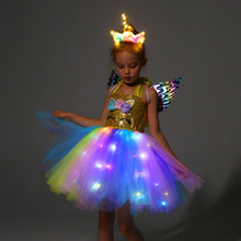 Lade das Bild in den Galerie-Viewer, Golden Unicorn Costume Dress Up for Little Girls SHINYOU
