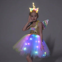 Lade das Bild in den Galerie-Viewer, Golden Unicorn Costume Dress Up for Little Girls SHINYOU
