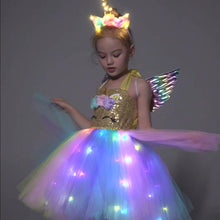 Lade das Bild in den Galerie-Viewer, Golden Unicorn Costume Dress Up for Little Girls SHINYOU
