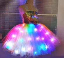 Load image into Gallery viewer, Rainbow Unicorn Costume Dress for Little Girls SHINYOU
