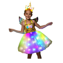 Lade das Bild in den Galerie-Viewer, Golden Unicorn Costume Dress Up for Little Girls SHINYOU

