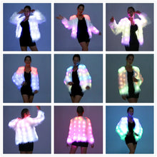 Charger l&#39;image dans la galerie, Women Faux Fur Coat LED Light Up Jacket Remote LED Coat, Music Control LED For Christmas Party SHINYOU
